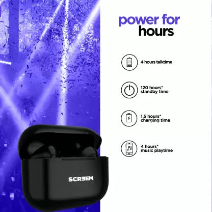 Screem Ibeza Pro Bluetooth Headset (Black, True Wireless) Screem Ibeza Pro Bluetooth Headset (Black, True Wireless)